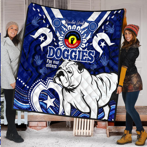Canterbury-Bankstown Bulldogs Naidoc Week Custom Quilt - For Our Elders Doggies Aboriginal Inspired Quilt Canterbury-Bankstown Bulldogs Naidoc Week Custom Quilt - For Our Elders Doggies Aboriginal Inspired Quilt