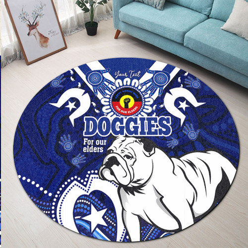 Canterbury-Bankstown Bulldogs Naidoc Week Custom Round Rug - For Our Elders Doggies Aboriginal Inspired Round Rug Canterbury-Bankstown Bulldogs Naidoc Week Custom Round Rug - For Our Elders Doggies Aboriginal Inspired Round Rug
