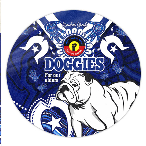 Canterbury-Bankstown Bulldogs Naidoc Week Custom Round Rug - For Our Elders Doggies Aboriginal Inspired Round Rug Canterbury-Bankstown Bulldogs Naidoc Week Custom Round Rug - For Our Elders Doggies Aboriginal Inspired Round Rug