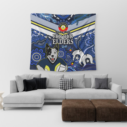 North Queensland Cowboys Naidoc Custom Tapestry - For Our Elders Home Jersey Tapestry North Queensland Cowboys Naidoc Custom Tapestry - For Our Elders Home Jersey Tapestry