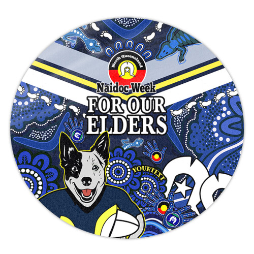 North Queensland Cowboys Naidoc Custom Round Rug - For Our Elders Home Jersey Round Rug