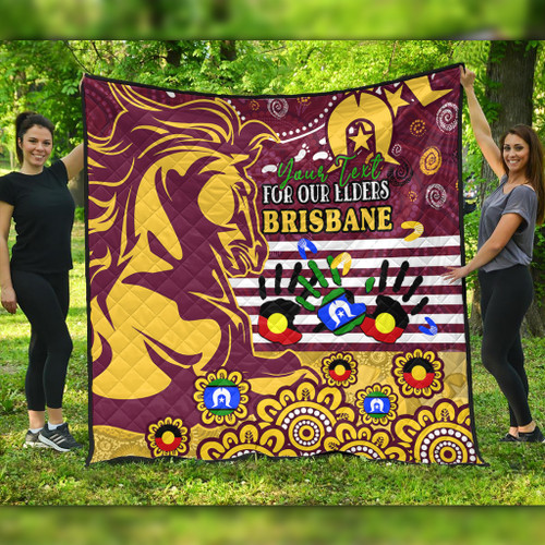 Brisbane Broncos Naidoc Week Custom Quilt - For Our Elders Brisbane Broncos Aboriginal Inspired Quilt Brisbane Broncos Naidoc Week Custom Quilt - For Our Elders Brisbane Broncos Aboriginal Inspired Quilt