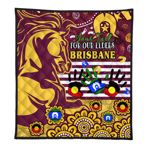 Brisbane Broncos Naidoc Week Custom Quilt - For Our Elders Brisbane Broncos Aboriginal Inspired Quilt Brisbane Broncos Naidoc Week Custom Quilt - For Our Elders Brisbane Broncos Aboriginal Inspired Quilt