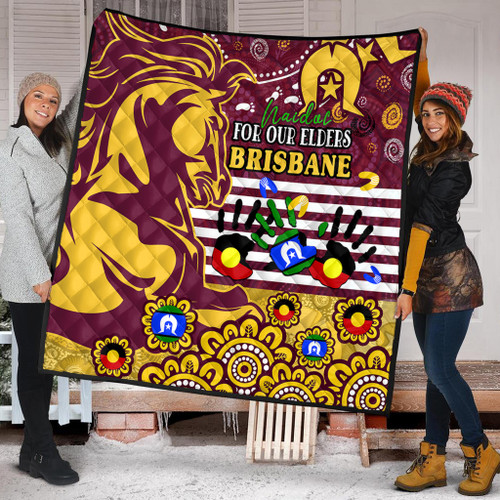 Brisbane Broncos Naidoc Week Custom Quilt - For Our Elders Brisbane Broncos Aboriginal Inspired Quilt Brisbane Broncos Naidoc Week Custom Quilt - For Our Elders Brisbane Broncos Aboriginal Inspired Quilt