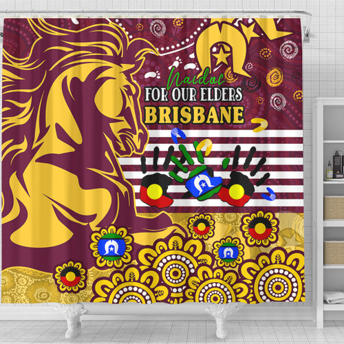 Brisbane Broncos Naidoc Week Custom Shower Curtain - For Our Elders Brisbane Broncos Aboriginal Inspired Shower Curtain Brisbane Broncos Naidoc Week Custom Shower Curtain - For Our Elders Brisbane Broncos Aboriginal Inspired Shower Curtain