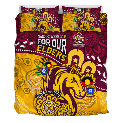 Brisbane Broncos Naidoc Week Custom Bedding Set - Bronx For Our Elders Aboriginal Inspired Bedding Set Brisbane Broncos Naidoc Week Custom Bedding Set - Bronx For Our Elders Aboriginal Inspired Bedding Set