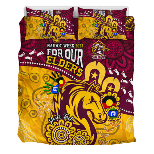 Brisbane Broncos Naidoc Week Custom Bedding Set - Bronx For Our Elders Aboriginal Inspired Bedding Set Brisbane Broncos Naidoc Week Custom Bedding Set - Bronx For Our Elders Aboriginal Inspired Bedding Set