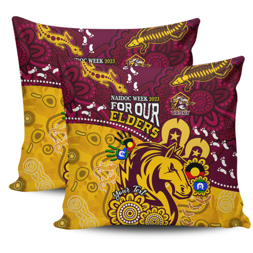 Brisbane Broncos Naidoc Week Custom Pillow Covers - Bronx For Our Elders Aboriginal Inspired Pillow Covers