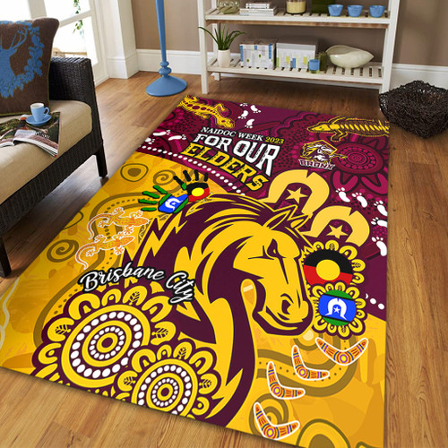 Brisbane Broncos Naidoc Week Custom Area Rug - Bronx For Our Elders Aboriginal Inspired Area Rug Brisbane Broncos Naidoc Week Custom Area Rug - Bronx For Our Elders Aboriginal Inspired Area Rug