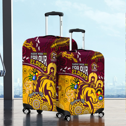 Brisbane Broncos Naidoc Week Custom Luggage Cover - Bronx For Our Elders Aboriginal Inspired Luggage Cover Brisbane Broncos Naidoc Week Custom Luggage Cover - Bronx For Our Elders Aboriginal Inspired Luggage Cover