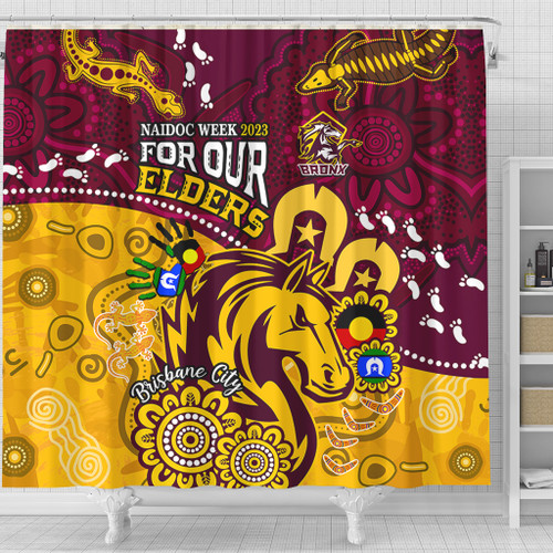 Brisbane City Naidoc Week Custom Shower Curtain - Bronx For Our Elders Aboriginal Inspired Shower Curtain