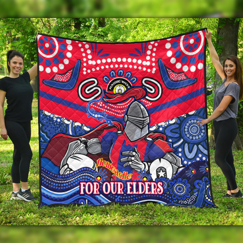 Newcastle Knights Naidoc Week Custom Quilt - For Our Elders Home Jersey Quilt Newcastle Knights Naidoc Week Custom Quilt - For Our Elders Home Jersey Quilt