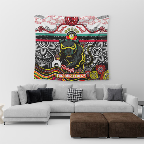 Penrith Panthers Naidoc Week Custom Tapestry - For Our Elders Home Jersey Tapestry Penrith Panthers Naidoc Week Custom Tapestry - For Our Elders Home Jersey Tapestry