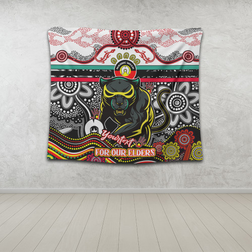 Penrith Panthers Naidoc Week Custom Tapestry - For Our Elders Home Jersey Tapestry Penrith Panthers Naidoc Week Custom Tapestry - For Our Elders Home Jersey Tapestry