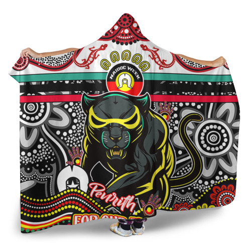 Penrith Panthers Naidoc Week Custom Hooded Blanket - For Our Elders Home Jersey Hooded Blanket Penrith Panthers Naidoc Week Custom Hooded Blanket - For Our Elders Home Jersey Hooded Blanket