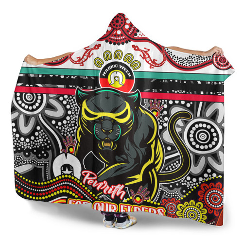 Penrith Panthers Naidoc Week Custom Hooded Blanket - For Our Elders Home Jersey Hooded Blanket Penrith Panthers Naidoc Week Custom Hooded Blanket - For Our Elders Home Jersey Hooded Blanket