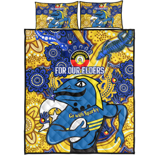 Parramatta Eels Naidoc Week Custom Quilt Bed Set - For Our Elders Home Jersey Quilt Bed Set Parramatta Eels Naidoc Week Custom Quilt Bed Set - For Our Elders Home Jersey Quilt Bed Set