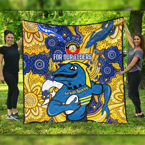 Parramatta Eels Naidoc Week Custom Quilt - For Our Elders Home Jersey Quilt Parramatta Eels Naidoc Week Custom Quilt - For Our Elders Home Jersey Quilt