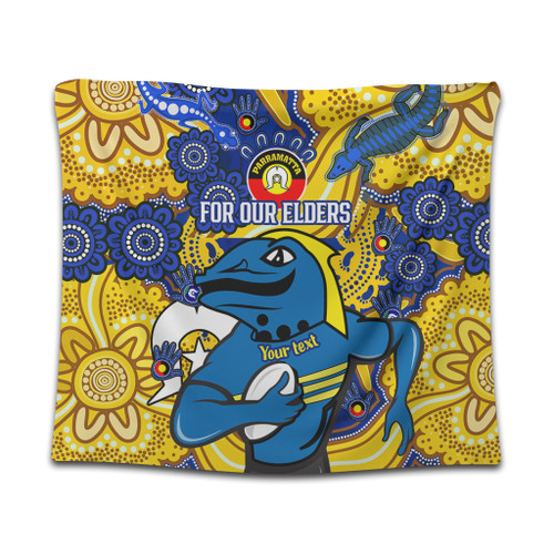 Parramatta Eels Naidoc Week Custom Tapestry - For Our Elders Home Jersey Tapestry Parramatta Eels Naidoc Week Custom Tapestry - For Our Elders Home Jersey Tapestry