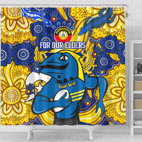 Parramatta Eels Naidoc Week Custom Shower Curtain - For Our Elders Home Jersey Shower Curtain Parramatta Eels Naidoc Week Custom Shower Curtain - For Our Elders Home Jersey Shower Curtain
