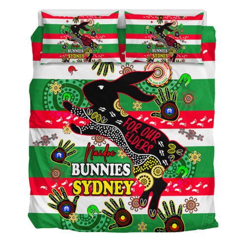 South Sydney Rabbitohs Custom Bedding Set - For Our Elders Aboriginal Inspired Bedding Set South Sydney Rabbitohs Custom Bedding Set - For Our Elders Aboriginal Inspired Bedding Set