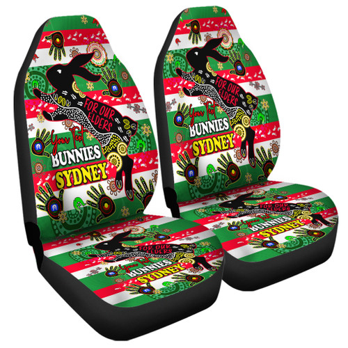 Rabbitohs Naidoc Week Custom Car Seat Covers - For Our Elders Aboriginal Inspired Car Seat Covers Rabbitohs Naidoc Week Custom Car Seat Covers - For Our Elders Aboriginal Inspired Car Seat Covers