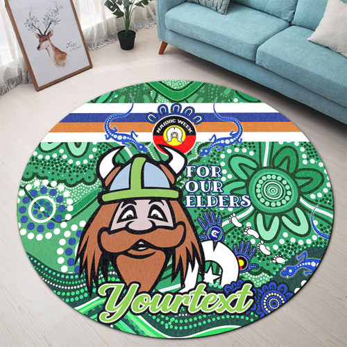 Canberra Raiders Naidoc Week Custom Round Rug - For Our Elders Home Jersey Round Rug Canberra Raiders Naidoc Week Custom Round Rug - For Our Elders Home Jersey Round Rug