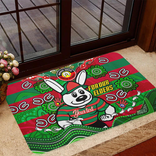 South Sydney Rabbitohs Custom Door Mat - For Our Elders Home Jersey Door Mat