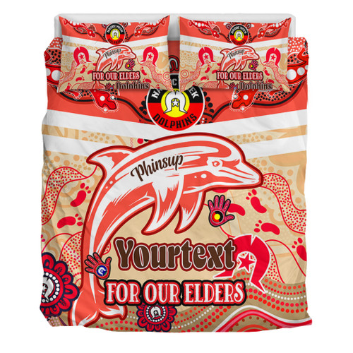Redcliffe Dolphins Naidoc Week Custom Bedding Set - For Our Elders Home Jersey Bedding Set Redcliffe Dolphins Naidoc Week Custom Bedding Set - For Our Elders Home Jersey Bedding Set