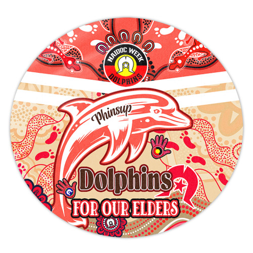 Redcliffe Dolphins Naidoc Week Custom Round Rug - For Our Elders Home Jersey Round Rug Redcliffe Dolphins Naidoc Week Custom Round Rug - For Our Elders Home Jersey Round Rug