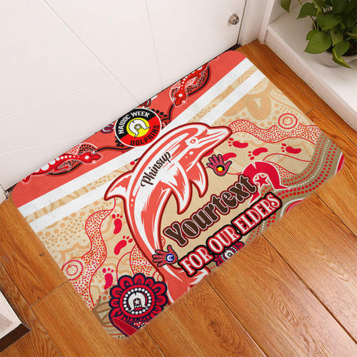 Redcliffe Dolphins Naidoc Week Custom Door Mat - For Our Elders Home Jersey Door Mat Redcliffe Dolphins Naidoc Week Custom Door Mat - For Our Elders Home Jersey Door Mat