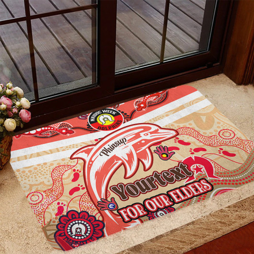 Redcliffe Dolphins Naidoc Week Custom Door Mat - For Our Elders Home Jersey Door Mat Redcliffe Dolphins Naidoc Week Custom Door Mat - For Our Elders Home Jersey Door Mat