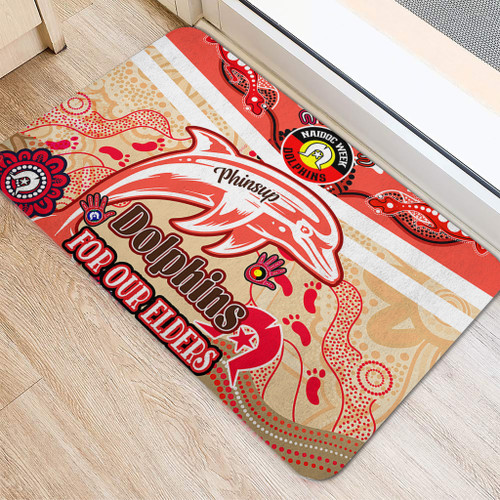 Redcliffe Dolphins Naidoc Week Custom Door Mat - For Our Elders Home Jersey Door Mat Redcliffe Dolphins Naidoc Week Custom Door Mat - For Our Elders Home Jersey Door Mat