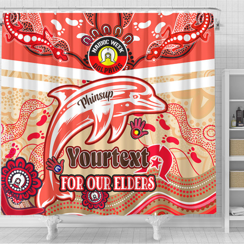 Redcliffe Dolphins Naidoc Week Custom Shower Curtain - For Our Elders Home Jersey Shower Curtain Redcliffe Dolphins Naidoc Week Custom Shower Curtain - For Our Elders Home Jersey Shower Curtain