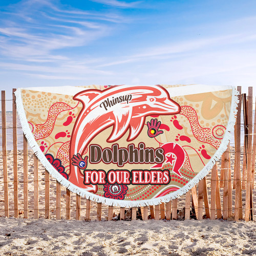Redcliffe Dolphins Naidoc Week Custom Beach Blanket - For Our Elders Home Jersey Beach Blanket Redcliffe Dolphins Naidoc Week Custom Beach Blanket - For Our Elders Home Jersey Beach Blanket