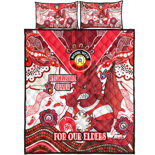 St. George Illawarra Dragons Naidoc Week Custom Quilt Bed Set - For Our Elders Home Jersey Quilt Bed Set St. George Illawarra Dragons Naidoc Week Custom Quilt Bed Set - For Our Elders Home Jersey Quilt Bed Set