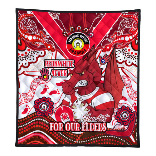 St. George Illawarra Dragons Naidoc Week Custom Quilt - For Our Elders Home Jersey Quilt St. George Illawarra Dragons Naidoc Week Custom Quilt - For Our Elders Home Jersey Quilt