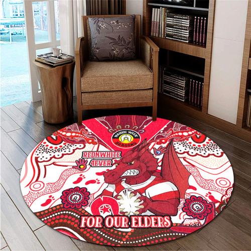 Illawarra and St George Naidoc Week Custom Round Rug - For Our Elders Home Jersey Round Rug