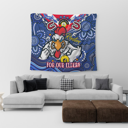 Sydney Roosters Naidoc Week Custom Tapestry - For Our Elders Home Jersey Tapestry Sydney Roosters Naidoc Week Custom Tapestry - For Our Elders Home Jersey Tapestry