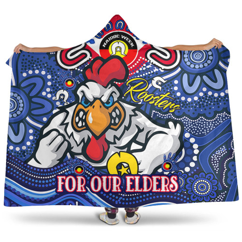 Sydney Roosters Naidoc Week Custom Hooded Blanket - For Our Elders Home Jersey Hooded Blanket Sydney Roosters Naidoc Week Custom Hooded Blanket - For Our Elders Home Jersey Hooded Blanket