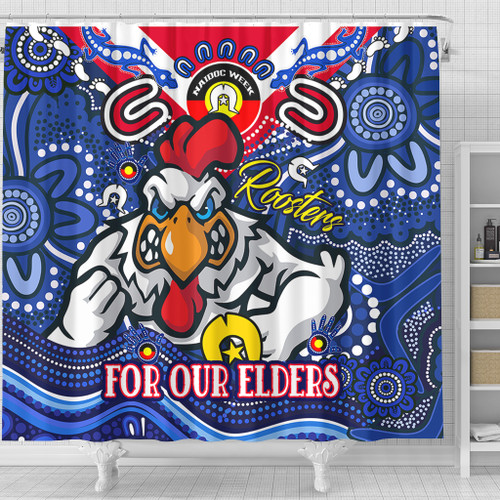 Sydney Roosters Naidoc Week Custom Shower Curtain - For Our Elders Home Jersey Shower Curtain Sydney Roosters Naidoc Week Custom Shower Curtain - For Our Elders Home Jersey Shower Curtain