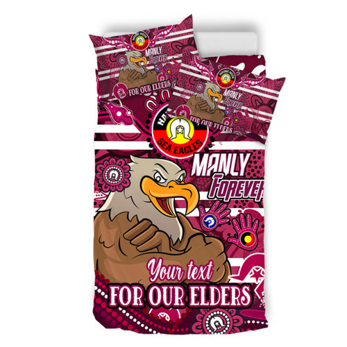 Manly Warringah Sea Eagles Custom Bedding Set - For Our Elders Home Jersey Bedding Set