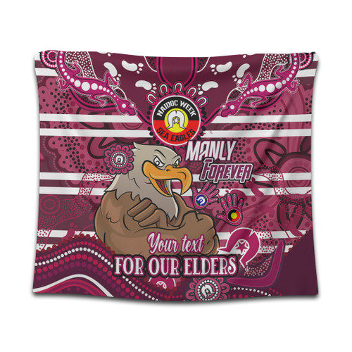 Manly Warringah Sea Eagles Custom Tapestry - For Our Elders Home Jersey Tapestry Manly Warringah Sea Eagles Custom Tapestry - For Our Elders Home Jersey Tapestry
