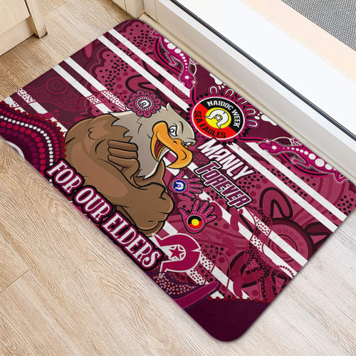 Manly Warringah Sea Eagles Custom Door Mat - For Our Elders Home Jersey Door Mat
