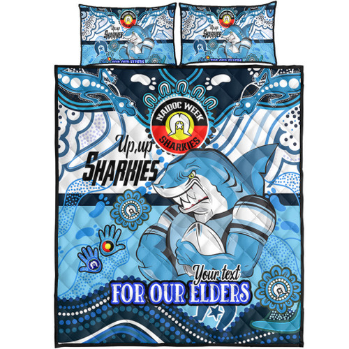 Cronulla-Sutherland Sharks Naidoc Week Custom Quilt Bed Set - For Our Elders Home Jersey Quilt Bed Set Cronulla-Sutherland Sharks Naidoc Week Custom Quilt Bed Set - For Our Elders Home Jersey Quilt Bed Set