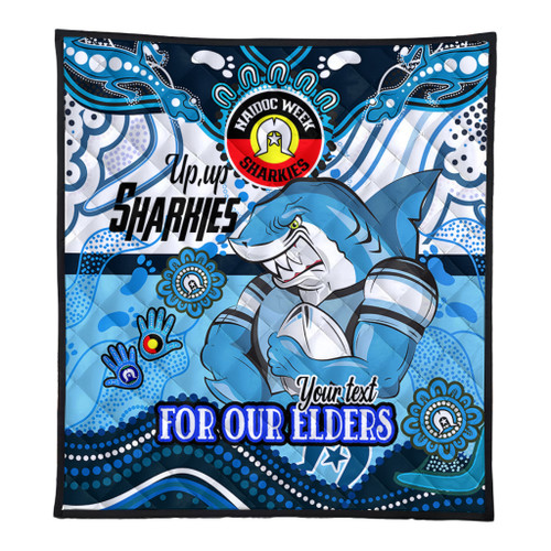 Cronulla-Sutherland Sharks Naidoc Week Custom Quilt - For Our Elders Home Jersey Quilt Cronulla-Sutherland Sharks Naidoc Week Custom Quilt - For Our Elders Home Jersey Quilt