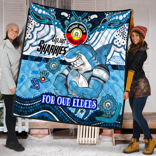 Cronulla-Sutherland Sharks Naidoc Week Custom Quilt - For Our Elders Home Jersey Quilt Cronulla-Sutherland Sharks Naidoc Week Custom Quilt - For Our Elders Home Jersey Quilt