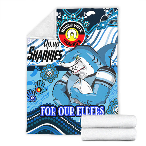 Cronulla-Sutherland Sharks Naidoc Week Custom Blanket - For Our Elders Home Jersey Blanket Cronulla-Sutherland Sharks Naidoc Week Custom Blanket - For Our Elders Home Jersey Blanket