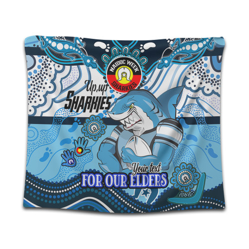 Cronulla-Sutherland Sharks Naidoc Week Custom Tapestry - For Our Elders Home Jersey Tapestry Cronulla-Sutherland Sharks Naidoc Week Custom Tapestry - For Our Elders Home Jersey Tapestry