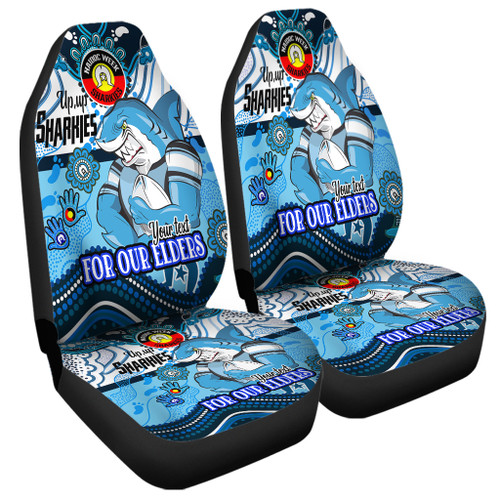 Cronulla-Sutherland Sharks Naidoc Week Custom Car Seat Covers - For Our Elders Home Jersey Car Seat Covers